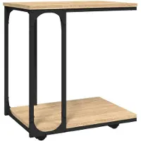 vidaXL Table d'appoint à roues Chêne sonoma 50x35x55,5 cm