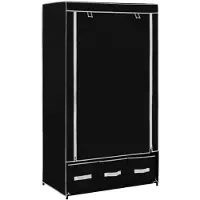 vidaXL Armoire noire 87 x 49 x 159 cm Tissu