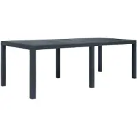 vidaXL Table de jardin anthracite 220 x 90 x 72 cm plastique aspect rotin