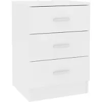 vidaXL Table de chevet Blanc 38 x 35 x 56 cm Bois d'ingénierie