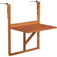 vidaXL Table suspendue de balcon 64,5x44x80 cm Bois d'acacia massif