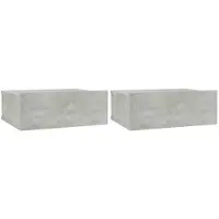 vidaXL Tables de chevet flottantes 2 pcs Gris béton Bois d'ingénierie