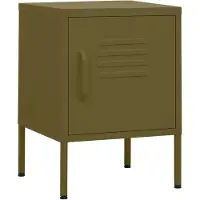 vidaXL Table de chevet Vert olive 35x35x51 cm Acier