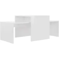 vidaXL Ensemble de tables basses blanc brillant 100x48x40 cm bois composite