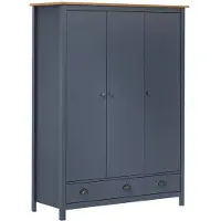 vidaXL Armoire avec 3 portes Hill Range Gris 127x50x170cm pin