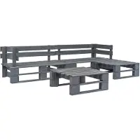 vidaXL Ensemble de 4 canapés de jardin en bois de palette gris