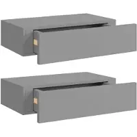 vidaXL Étagères à tiroirs murales 2 pcs gris 40x23,5x10 cm MDF