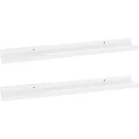 vidaXL Étagères murales 2 pcs Blanc brillant 60x9x3 cm