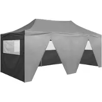 vidaXL Tente de réception pliable avec 4 parois 3x6 m Acier Anthracite