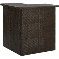 vidaXL Table de bar d'angle marron 100x50x105 cm Poly rotin