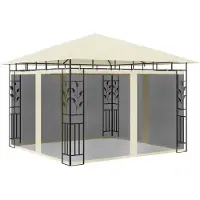 vidaXL Pavillon avec moustiquaire 3x3x2,73 m Crème 180 g/m