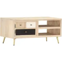 vidaXL Table basse 90x45x40 cm Bois de manguier massif