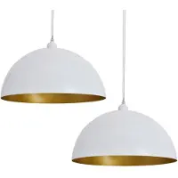 vidaXL Plafonnier 2 pcs. Hauteur réglable Demi-sphérique Blanc