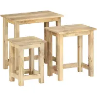 vidaXL Tables gigognes 3 pcs Bois solide de manguier