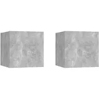 vidaXL Armoires murales TV 2 pcs. Gris béton 30,5x30x30 cm