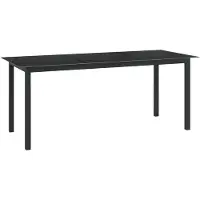vidaXL Table de jardin en aluminium 190 x 74 x 90 cm Noir