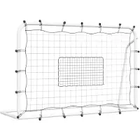 vidaXL Football Rebounder Blanc & Noir 184x61x123 cm Acier & PE