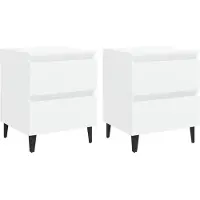 vidaXL Tables de chevet 2 pcs blanc 40x35x50 cm bois d'ingénierie