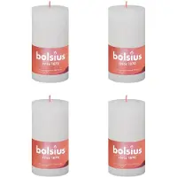 Bolsius Bougies pilier rustiques Shine 4 pcs 130x68 mm Blanc nuageux