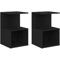 vidaXL Tables de chevet 2 pcs noir 35x35x55 cm bois d'ingénierie