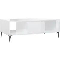 vidaXL Table basse blanc brillant 103,5x60x35 cm Bois composite
