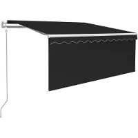 vidaXL Store automatique avec rouleau LED Capteur de vent 3,5 x 2,5 m Anthracite