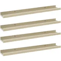 vidaXL Étagères murales 4 pcs blanc et chêne sonoma 60x9x3 cm