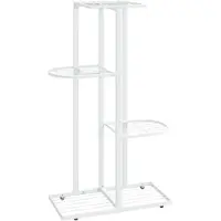 vidaXL Support pour plantes 4 niveaux 43x22x76 cm Blanc Métal
