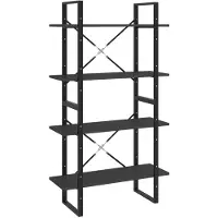 vidaXL Bibliothèque à 4 niveaux gris 80x30x140 cm bois d'ingénierie
