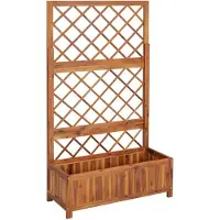 vidaXL Lit surélevé avec treillis 85x38x150 cm bois massif acacia
