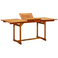vidaXL Table de jardin (120-170)x80x75 cm en bois massif d'acacia