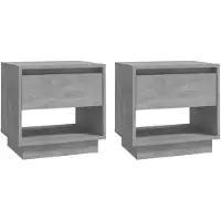 vidaXL Tables de chevet 2 pcs Gris béton 45x34x44 cm Bois d'ingénierie