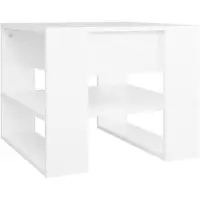 vidaXL Table basse blanche 55,5x55x45 cm bois composite