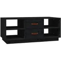 vidaXL Table basse noire 100x50x41 cm pin massif