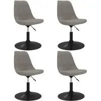 vidaXL Chaise de salle à manger 4 pcs. Pivotantes Gris clair Velours
