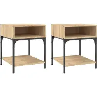 vidaXL Tables de chevet 2 pcs chêne sonoma 40x41x50 cm bois ingénierie