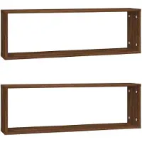 vidaXL Étagères murales cubiques 2 pcs Chêne marron 80x15x26,5 cm