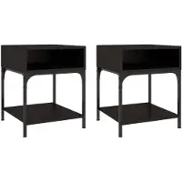 vidaXL Tables de chevet 2 pcs noir 40x41x50 cm bois d’ingénierie