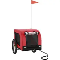 vidaXL Remorque pour vélo Chiens Rouge et Noir Tissu Oxford & Fer