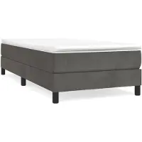 vidaXL Lit boxspring avec matelas gris foncé 100x200 cm velours
