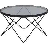 Giga Cuxton table basse verre Ø80cm gris.