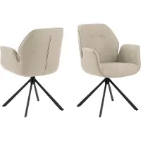 AC Design Aura chaise de salle à manger avec accoudoirs beige.
