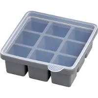 Aps Bac à glaçons, lot de 2, 9 glaçons chacun, Bacs à glaçons + moules à glace, Gris