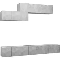 vidaXL Ensemble de 6 meubles TV en bois gris béton