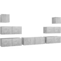 vidaXL Ensemble de meubles TV 7 pcs Gris béton Bois d'ingénierie
