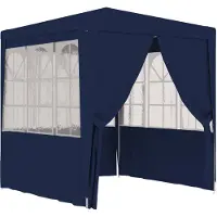 vidaXL Tente de réception avec parois latérales 2x2 m Bleu 90 g/m²