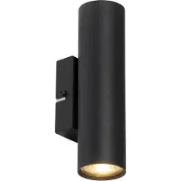 QAZQA Applique murale intelligente moderne noire avec 2 GU10 Wifi - Jeana