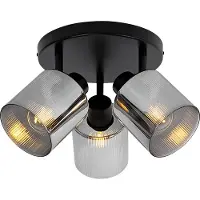 QAZQA Spot de plafond intelligent noir avec verre fumé rond réglable avec 3 Wifi A60 - Laura