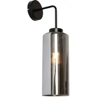 QAZQA Applique murale intelligente noire avec verre fumé WiFi ST64 incluse - Laura