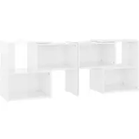 vidaXL Armoire TV blanc brillant 104x30x52cm Bois composite